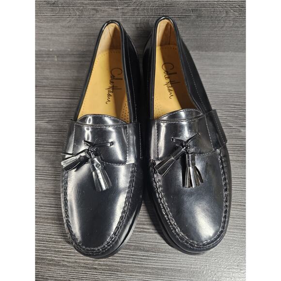 Cole Haan Men’s Black Leather Tassel Loafers Size 8.5W– Classic Dress Shoes - Picture 5 of 8
